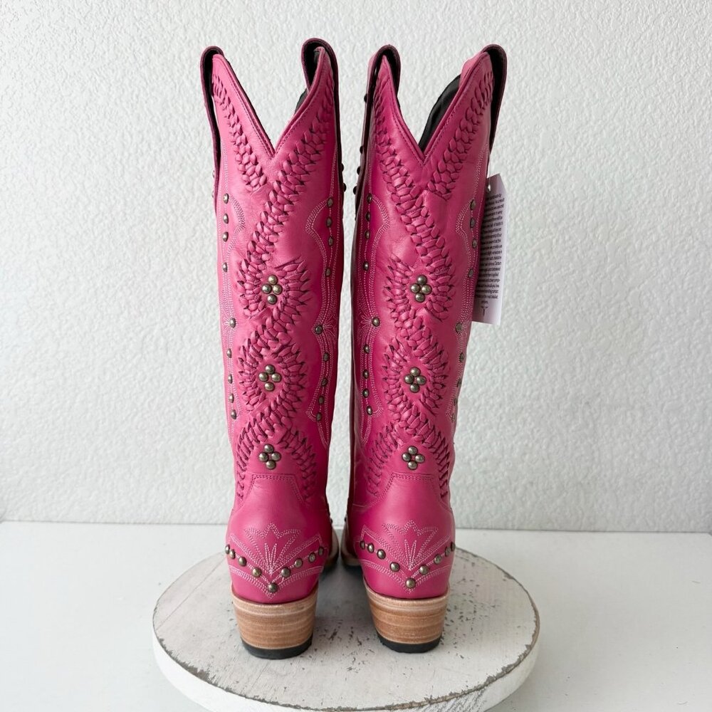 Lane COSSETTE Hot Pink Cowboy Boots Western Tall Snip Toe Size 9.5 - Picture 3 of 14
